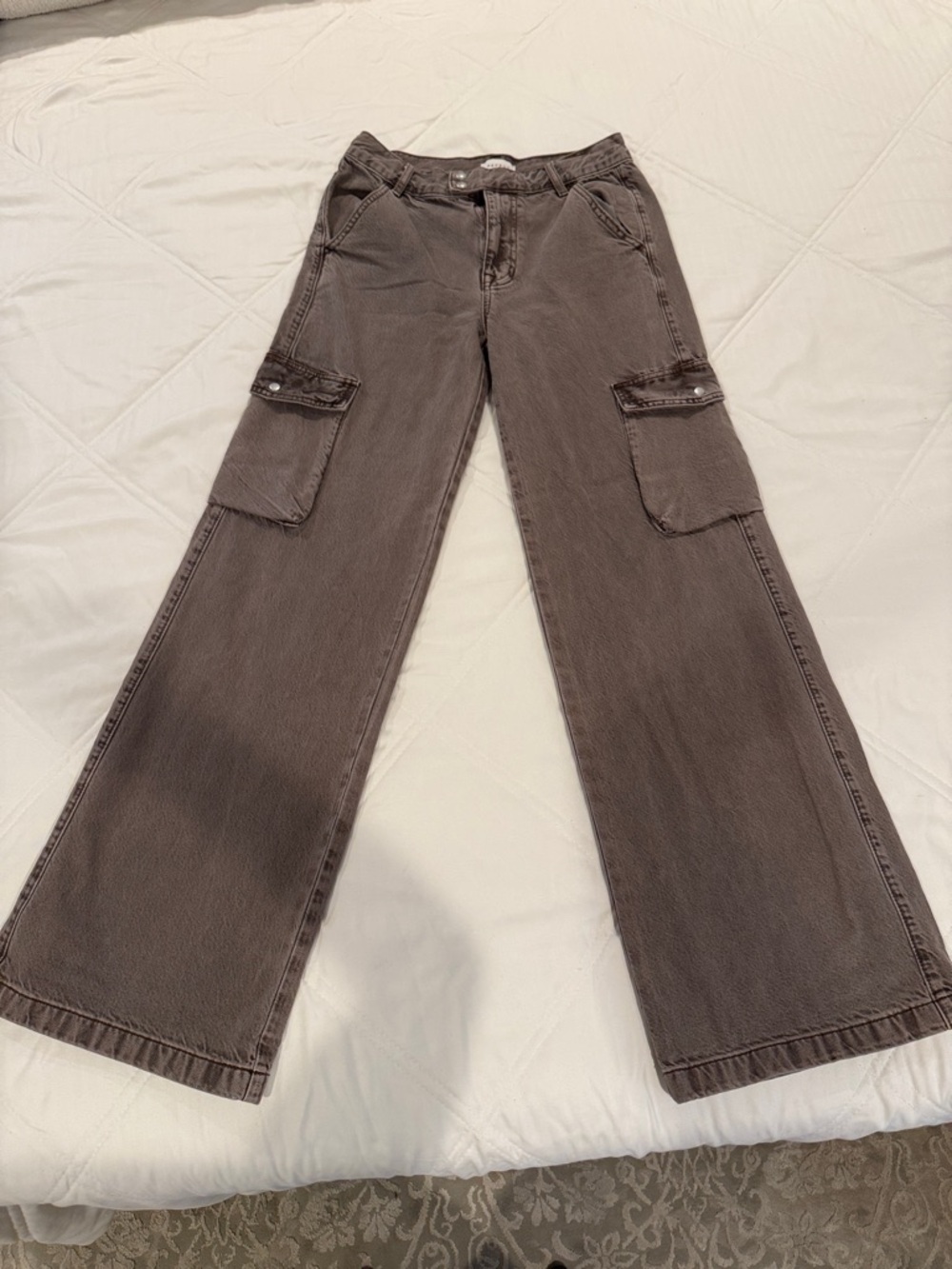 PacSun Brown Wide-Leg Cargo Jeans